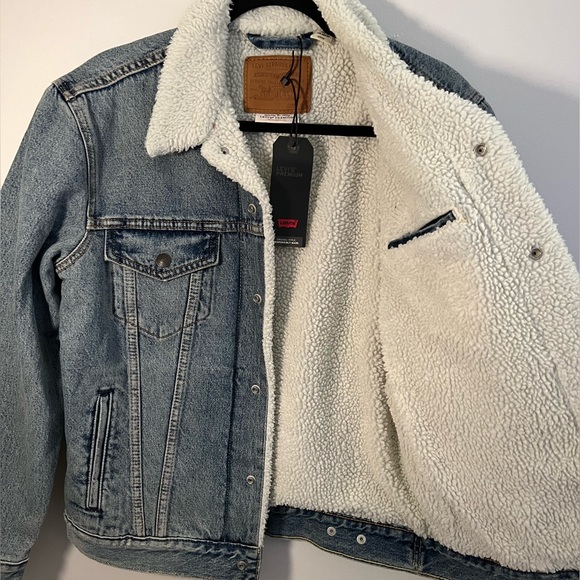Levi’s Premium Type III Sherpa Lined Trucker Jean Jacket NWT - Picture 9 of 12
